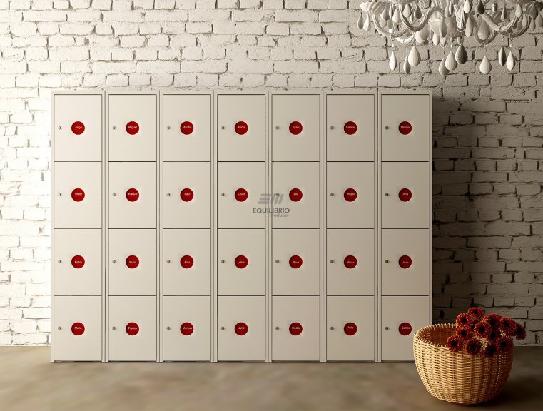 : LOCKERS PINGPONG (PUERTA LISA/PORTA-ETIQUETERO) :: Equilibrio Modular - Amplio catalogo en muebles y mobiliario de oficina para todo Mexico.